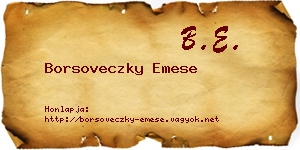 Borsoveczky Emese névjegykártya